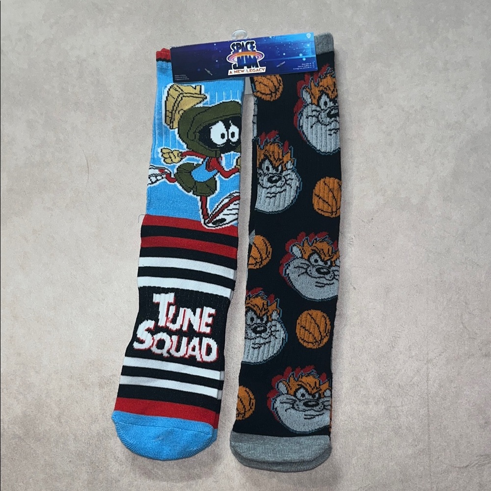 Tune Squad Looney Toons - Marvin the Martian & Tasmanian Devil Socks 2 Pair